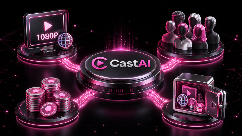 CastAI OTO funnel showing video translation, AI spokesperson, credit, and bundled upgrade options